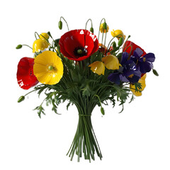 Tightly Bound Vibrant Faux Flower Bouquet

