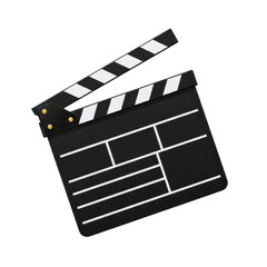 Film clapperboard for movie production isolated PNG with Transparent Background