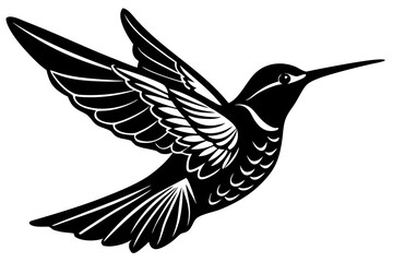 Fototapeta premium Vector art of silhouette of hummingbird 