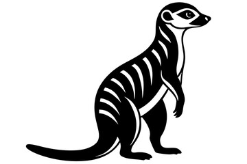 Vector art of silhouette of a meerkat