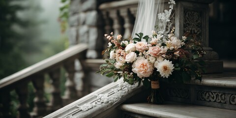 Wedding bouquet roses flowers bridal