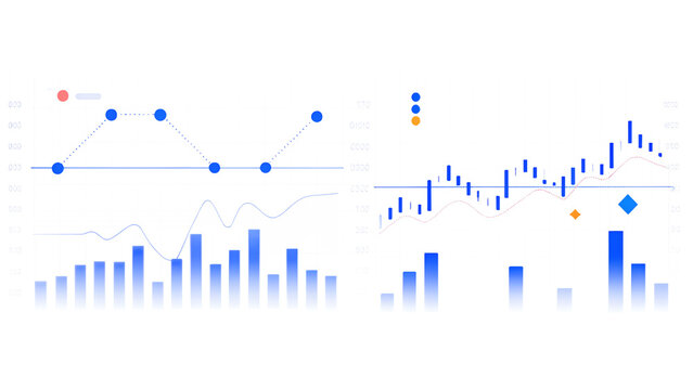 Business data visualization graphs and charts