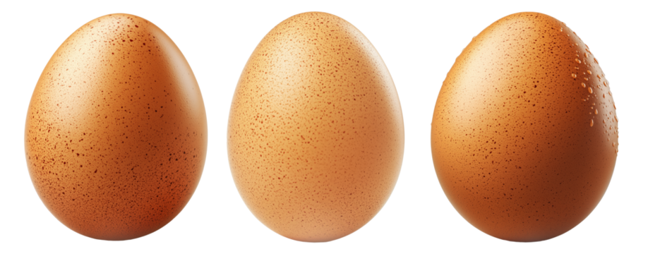Speckled egg with natural pattern and smooth surface, isolated on white transparent background. Concept of nature, wildlife, and reproduction