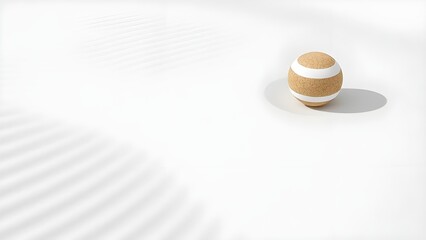 Cork ball with white stripes isolated on white background
