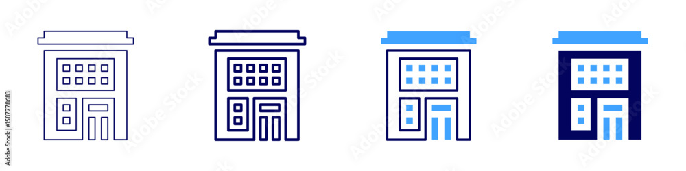 Poster building materials icon in 4 different styles. thin line, line, bold line, duotone. duotone style. e