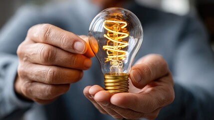 Illuminating Idea: An individual cradles a glowing lightbulb, symbolizing innovation, inspiration, and the power of ideas.