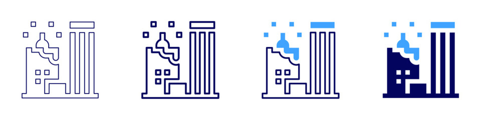 Obraz premium Building regulations icon in 4 different styles. Thin Line, Line, Bold Line, Duotone. Duotone style. Editable stroke