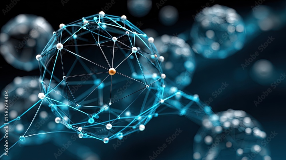Poster abstract molecular network: an intricate, three-dimensional network of interconnected molecules, ren