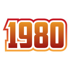 Vintage 1980 typography in retro style, for T-shirts, stickers, posters