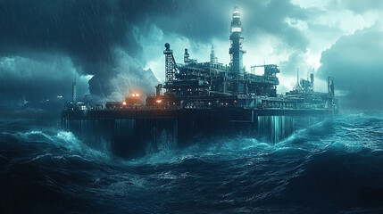 an ethereal fantasy 3D celestial stormy ocean