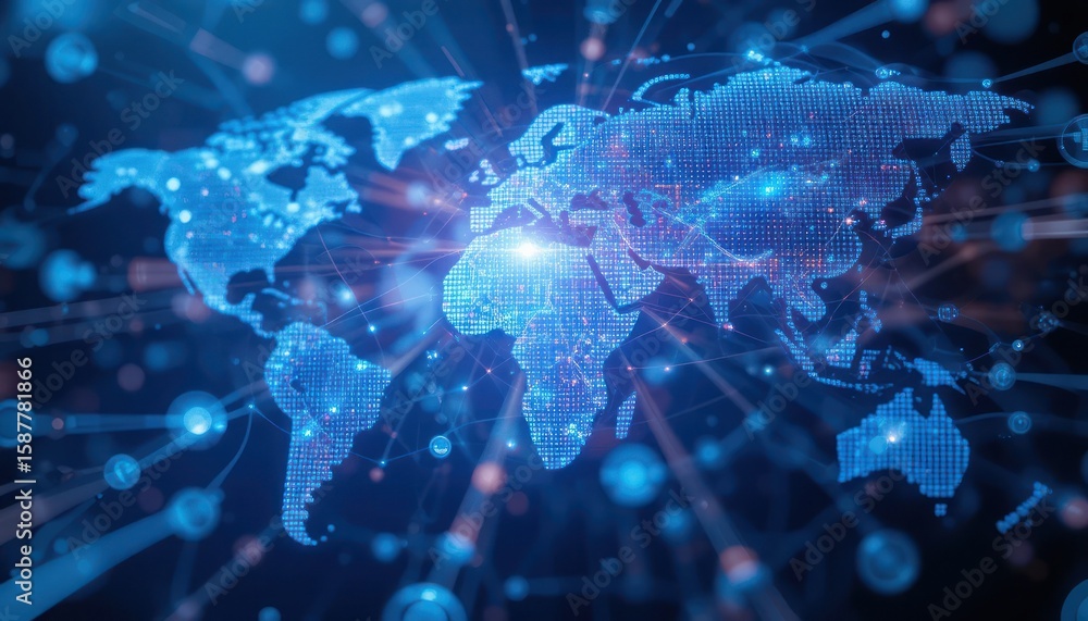 Poster global network: a digital world map visualization