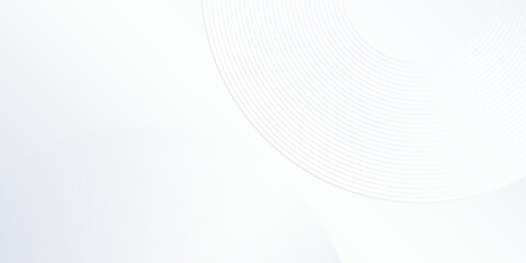 White background with white circle lines. Digital future technology concept abstract simple art design
