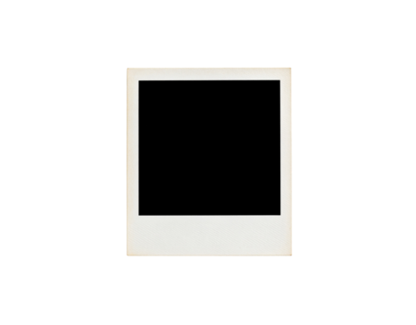 Single blank instant photo frame with a textured white border and aged edges.