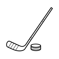 hockey stick-and puck vector illustration design