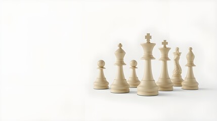 Fototapeta premium white chess pieces