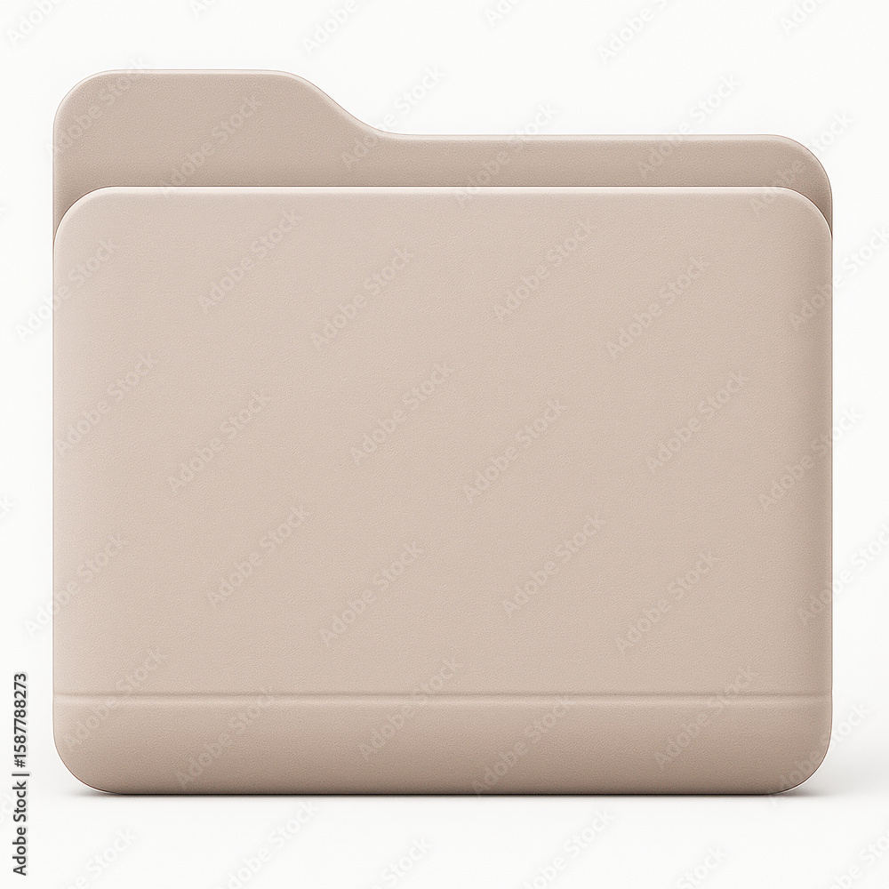 Poster beige folder icon representing data storage and organization for digital files and documents in a cl