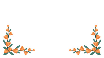 Obraz premium Abstract banner frame background .Colorful flowers background vector illustration,Blossom plants, branches,art print for beauty, fashion and natural products,card,paper,present, event,slide,banner.