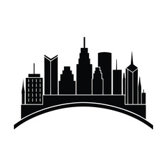 Obraz premium modern city skyline real estate building silhouette 