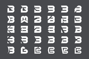 B letter logo object, New 30 B logo template.