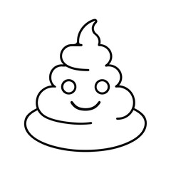 poop emoji vector illustration outline drawing 