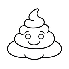 poop emoji vector illustration outline drawing 