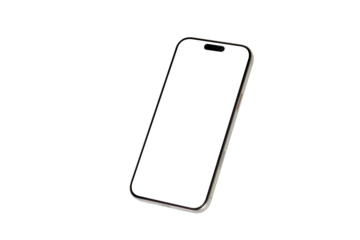 smartphone mockup PNG Image with blank white screen in realistic, mobile phone mockup front view. 
