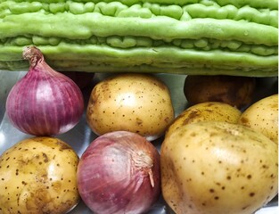 close up of raw vegetables 