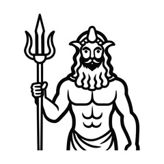 Poseidon trident vector illustration sea mythology