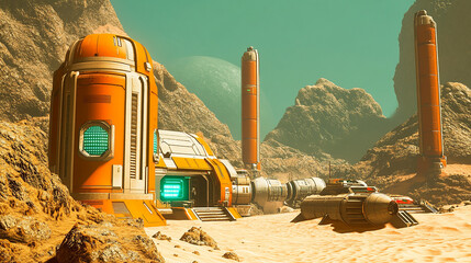 a scifi hard surface advanced desert research