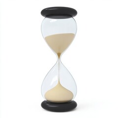 3D style concept, An hourglass symbolizing the passage of time and reflection.