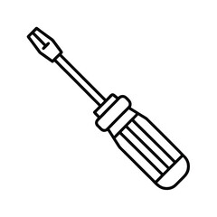 screwdriver tool icon flat head repair equipment 