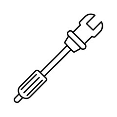 Fototapeta premium screwdriver tool icon flat head repair equipment 