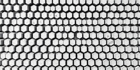 Abstract monochrome hexagonal wall texture with high contrast, creating a geometric pattern,  black,  modern