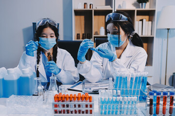 Modern Empty Science Laboratory With Microscopes, Test Tubes And Other Laboratory Equipments