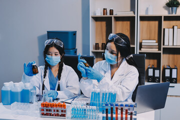 Modern Empty Science Laboratory With Microscopes, Test Tubes And Other Laboratory Equipments