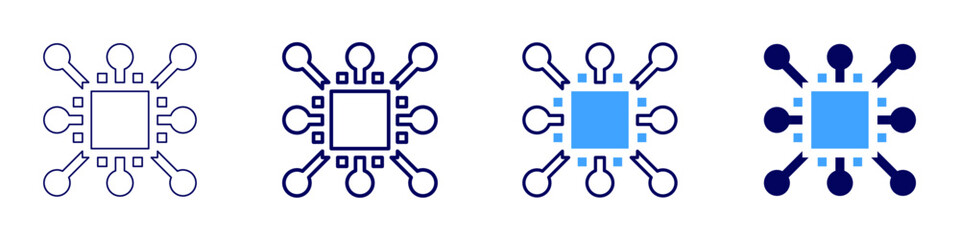 Obraz premium Fintech technology icon in 4 different styles. Thin Line, Line, Bold Line, Duotone. Duotone style. Editable stroke