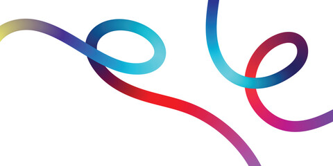 Abstract Colorful Gradient Lines Background. A dynamic abstract image featuring vibrant, intertwined, gradient-filled lines against a clean white background.