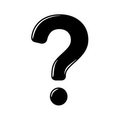 Black question mark isolated on white background