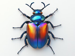 Iridescent Beetle Macro – Colorful Insect with Metallic Shell & Detailed Anatomy