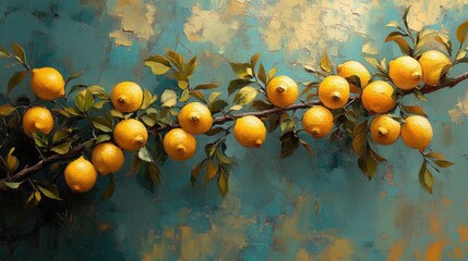 Vibrant lemons on lush branches.