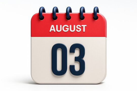 Calendar Icon Showing August 3rd Date Reminder Appointment Schedule Planning Day Month Event Organizer Notification