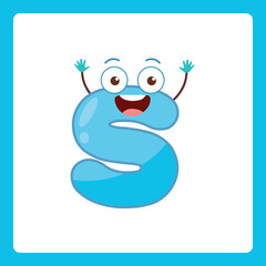Small alphabet shapes cartoon s