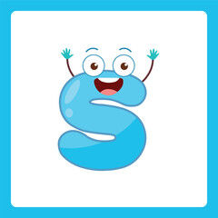 Small alphabet shapes cartoon s