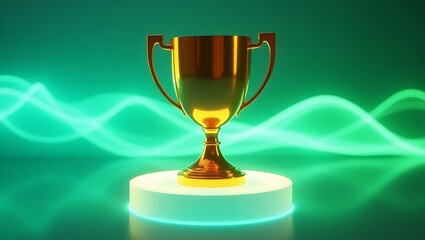 Sleek Golden Trophy A Modern Symbol of Success and Achievement with Minimalist Design for Recognition and Awards