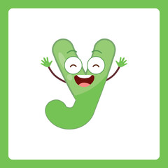 Small alphabet shapes cartoon y