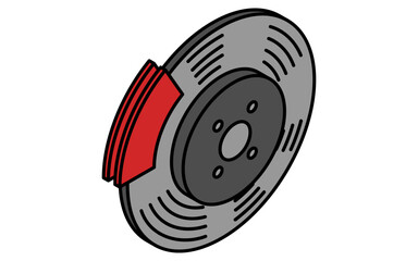 ブレーキパッド、シンプルでかわいいアイソメトリックの線画アイコン