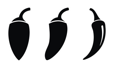 Spicy chili pepper silhouette vector, Paprika and hot paper icon vector