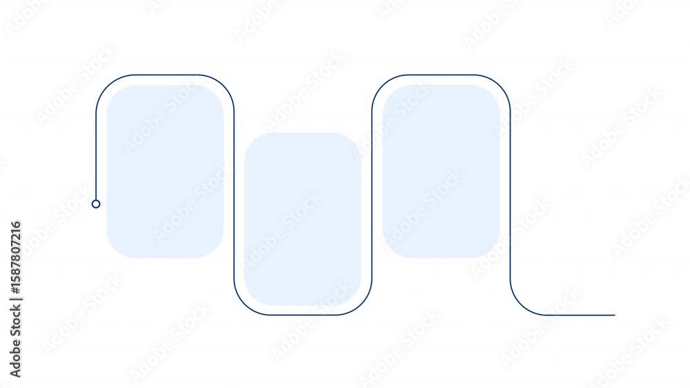 Poster Medical data blue rectangle infographic 4 steps template animation. Sequence options HD video. Animated blank diagram visualization. Process layout empty design element. Motion graphics