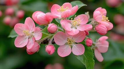 Delicate pink blossoms on a branch (1)