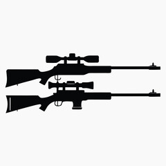 Assault rifle vector illustration of a black automatic firearm